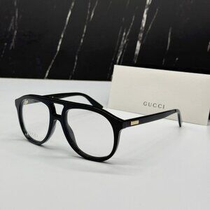 NEW GG1320O 001 GUCCI BLACK PILOT UNISEX GUCCI EYEGLASSES